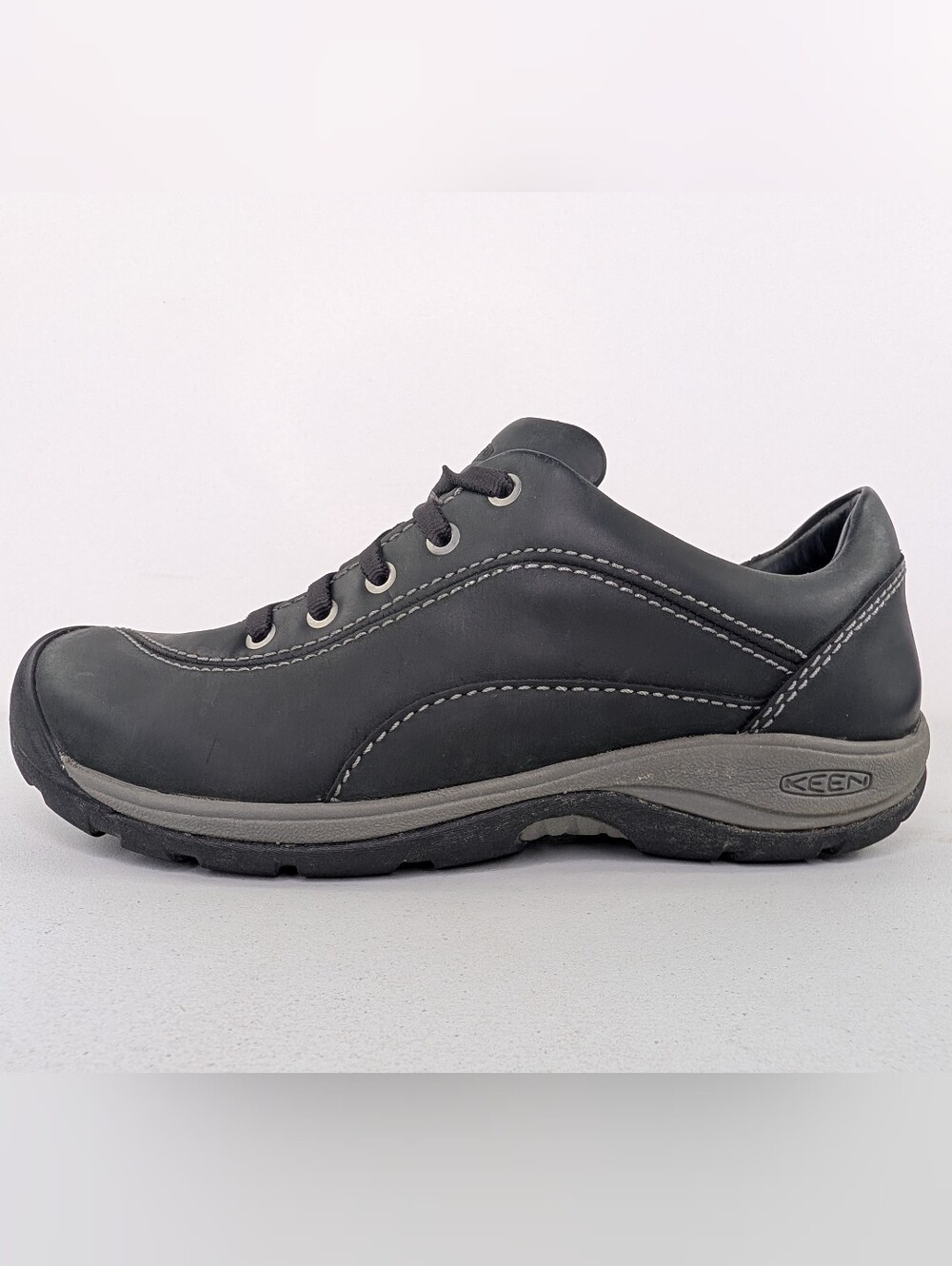 Keen Presidio II Womens Size 6 Shoes Black Leather Outdoor Trail Casual Walking